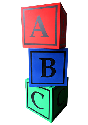 Alphabet Blocks Props, Prop Hire