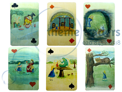 Alice Playing Cards oversize Props, Prop Hire
