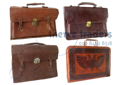 Assorted Retro Leather Satchels Bags Props, Prop Hire