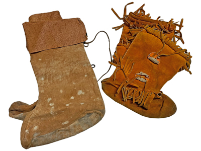 Native Indian Suede Boots Props, Prop Hire