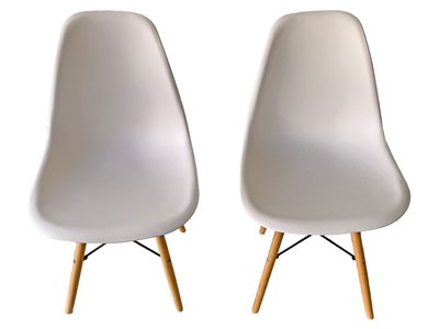 Modern White Bucket Chair Props, Prop Hire