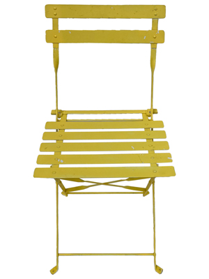 Yellow Slat Metal Chairs Props, Prop Hire