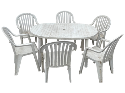 Plastic Garden Table and Chairs Props, Prop Hire