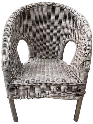 Victorian Weathered Childrens Wicker Chair Props, Prop Hire