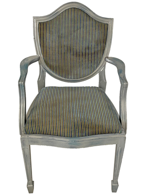 Silvery Blue Shaded Art Chair Props, Prop Hire