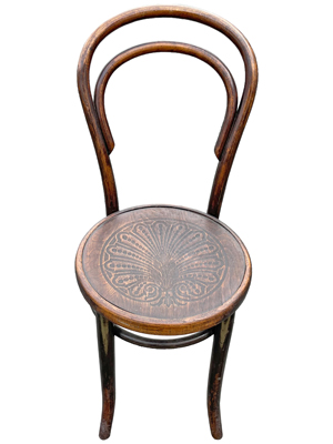 Bentwood Carved Seat Wooden Chair Props, Prop Hire