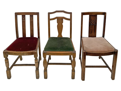 Wooden Chairs Velvet Seats Props, Prop Hire
