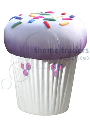 Purple Cupcake Stools Props, Prop Hire