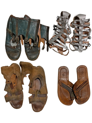 Roman Leather Shoes and Boots Props, Prop Hire