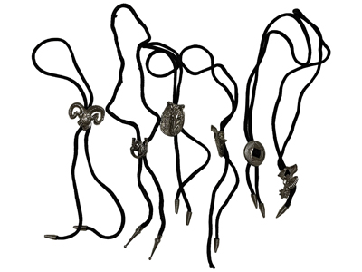 Western American Bolo Bootlace Ties Props, Prop Hire