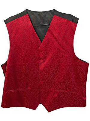 Red Brocade Waistcoats (Set Available) Props, Prop Hire