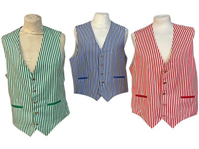 Stripey Fairground Waistcoats  (Set Available) Props, Prop Hire