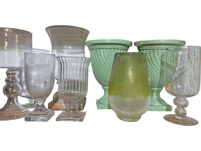 Glass Urns and Vases Props, Prop Hire