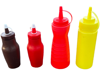 Sauce Ketchup Mustard Caf Canteen Bottle Dispensers Props, Prop Hire