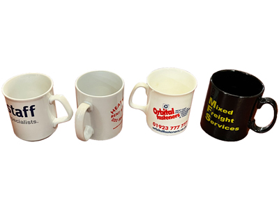 Random Mugs Many Colours Styles Props, Prop Hire