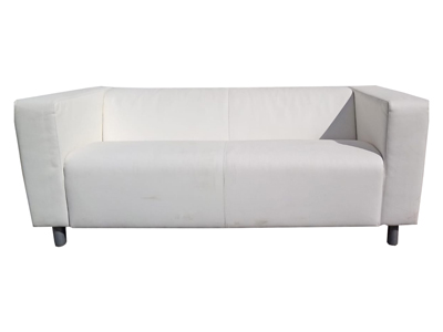White Faux Leather Sofa Props, Prop Hire