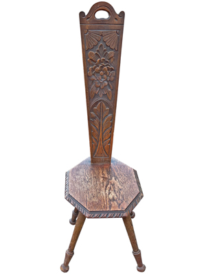 Carved Wood Spinning Stool Props, Prop Hire