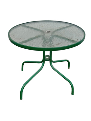 Weathered Glass Garden Table Props, Prop Hire