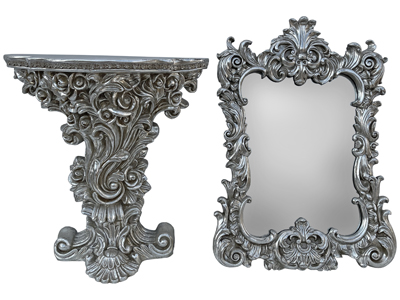Serpentine Rococco Dressing Table and Mirror Props, Prop Hire