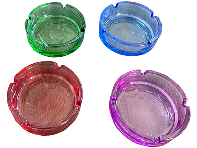 Bright Glass Ashtrays Props, Prop Hire