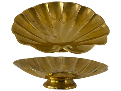 Scallop Brass Ashtray Props, Prop Hire