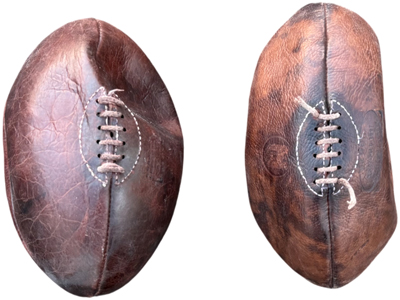Old School Leather Rugby Balls Props, Prop Hire