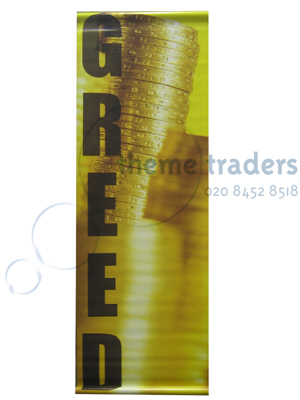 Seven Deadly Sins Greed Banner Props, Prop Hire