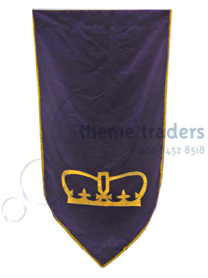 Heraldic Banners Purple Crown Props, Prop Hire
