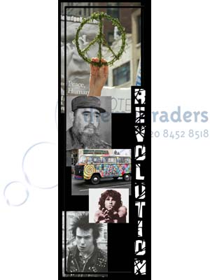 1960s Revolution Banners Props, Prop Hire