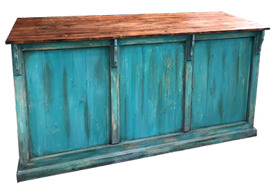 Teal Rustic Bar Props, Prop Hire