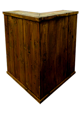 Rustic Wood Bar (corner) Props, Prop Hire