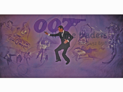 Roger Moore 007 Backdrop Props, Prop Hire