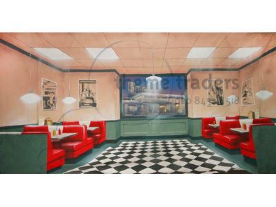 American Diner Backdrop Props, Prop Hire
