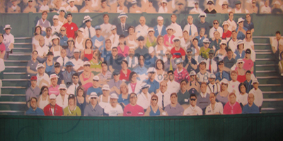 Cricket tennis crowd backdrop Props, Prop Hire