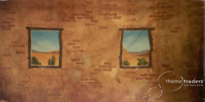 Cantina with Two Windows Backdrop Props, Prop Hire