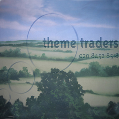 Green grassland landscape blue sky backdrop Props, Prop Hire
