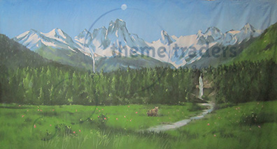Backdrop Rural Mountains Props, Prop Hire