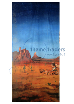 Western Desert Wagontrain Backdrop Props, Prop Hire