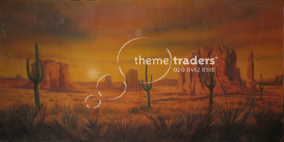 Sunset desert cactus Backdrop Props, Prop Hire