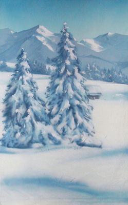 Winter Alpine Backdrop Props, Prop Hire