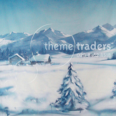 Christmas Alpine Backdrop Props, Prop Hire