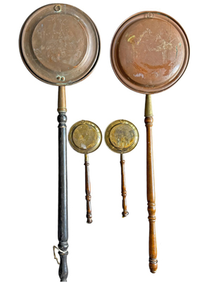 Various Brass Bed Warmers Props, Prop Hire
