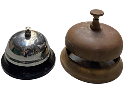 Brass Hotel Desk Bells Props, Prop Hire