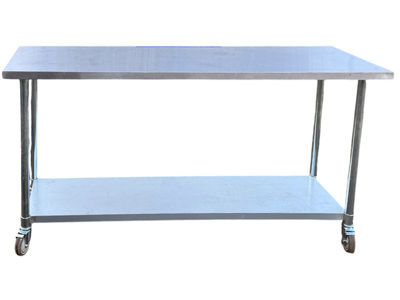 Stainless Steel Workbench on Wheels (set available) Props, Prop Hire