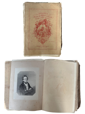 Large Illustrated Manuscript Book Eminent Military and Naval Engravings Props, Prop Hire
