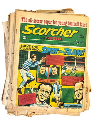 Scorcher Football Comics 70s Props, Prop Hire