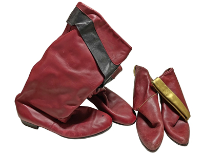 Red Superhero Boots Props, Prop Hire