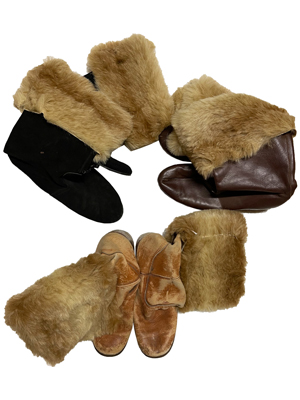 Fur Trimmed Boots Props, Prop Hire