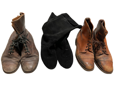 Mens Period Boots Props, Prop Hire