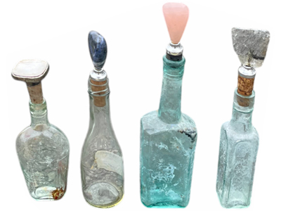Curious Gemtop Potion Perfume Bottles Props, Prop Hire